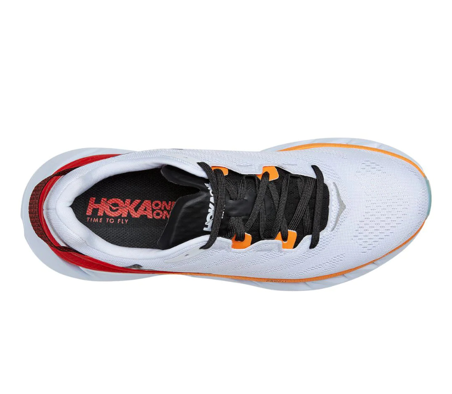 tomaia scarpa da running hoka elevon 2 uomo bianca e arancione