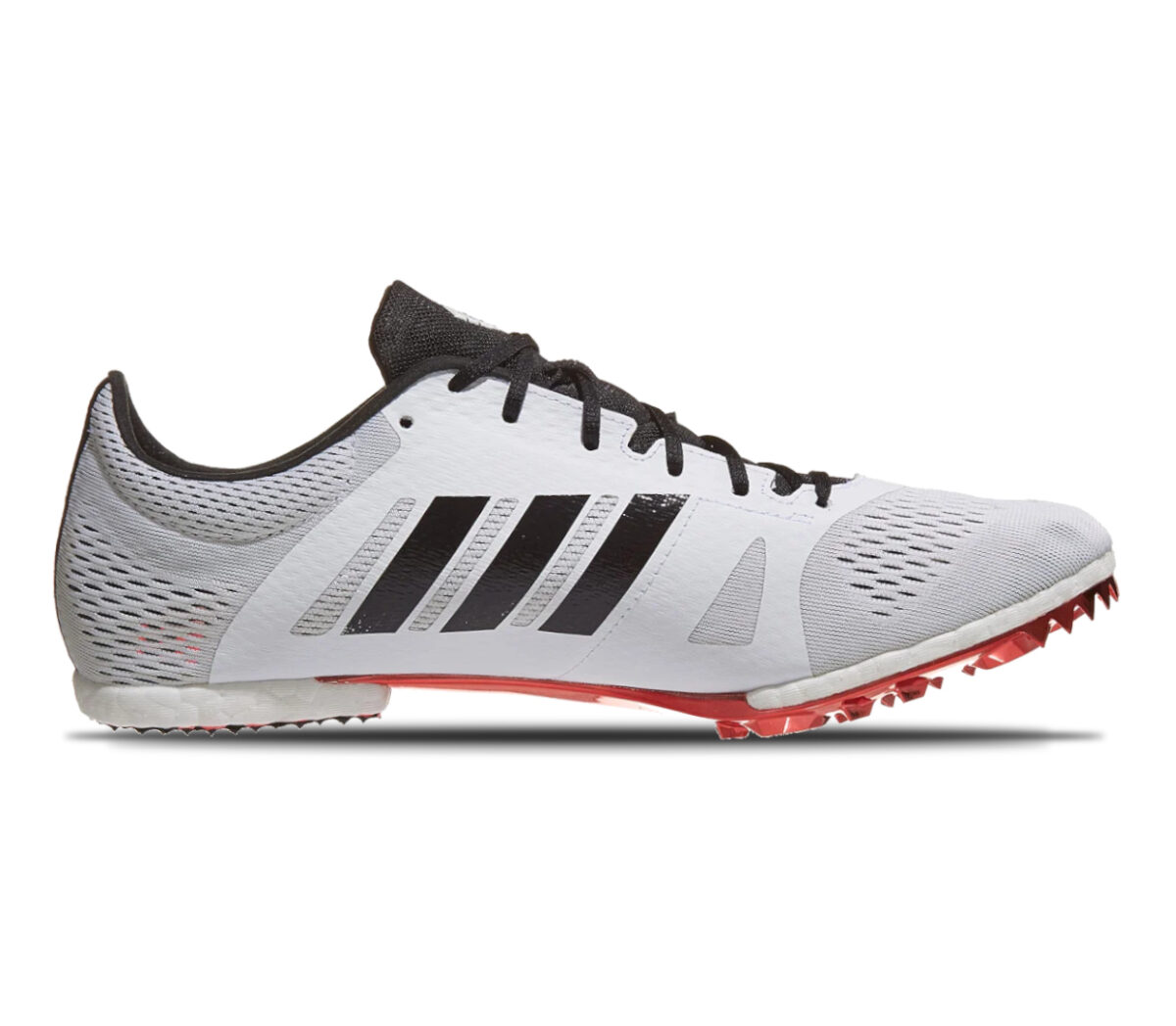 scarpa da mezzofondo unisex adidas adizero md bianca e rossa