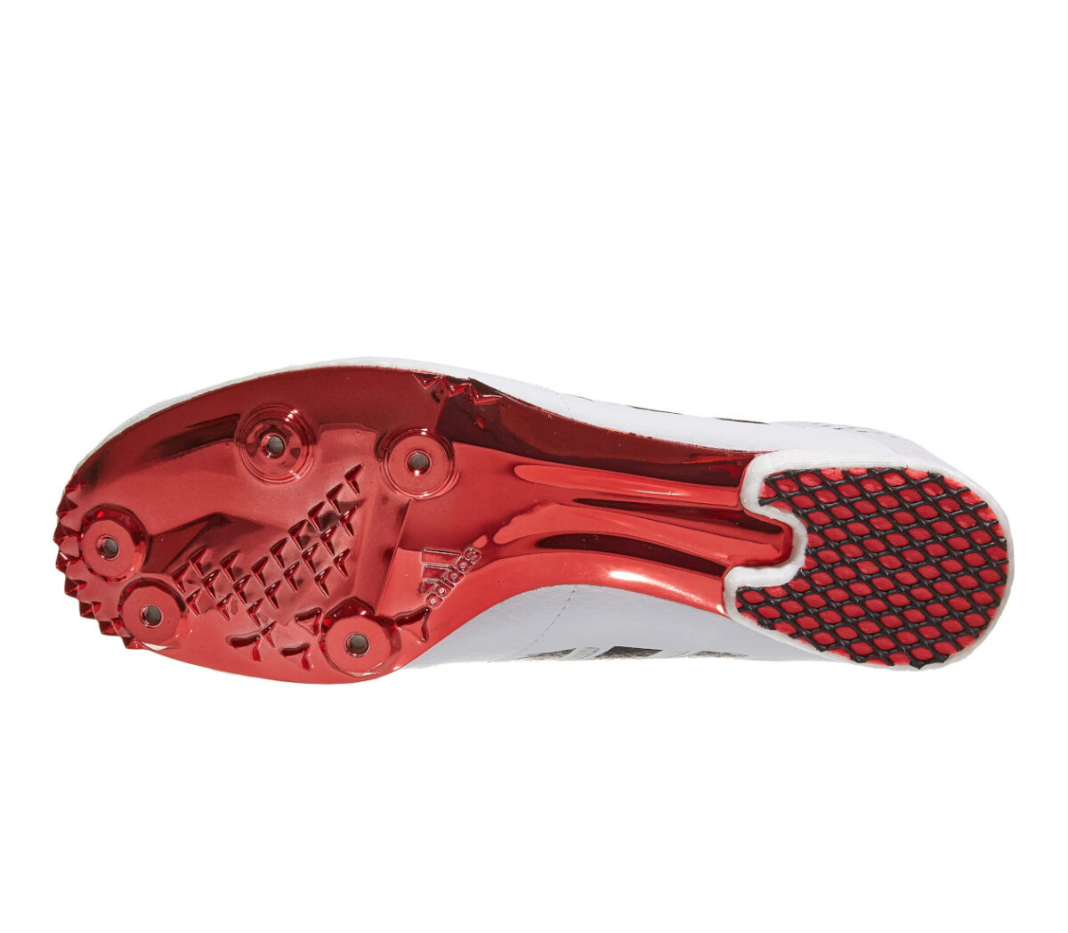 suola scarpa da mezzofondo unisex adidas adizero md bianca e rossa