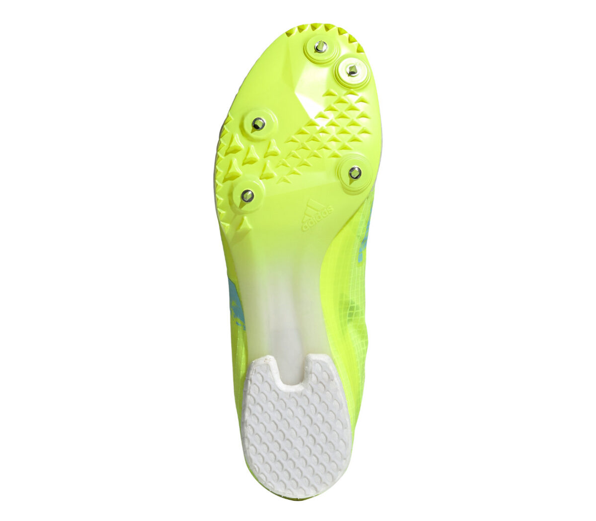 suola scarpa adidas adizero md da pista giallo fluo e unisex