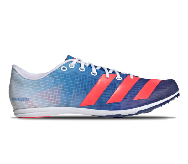 scarpa da ruynning mezzofondo adidas distancestar uomo blu e rosa