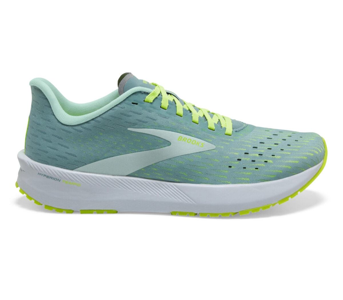 scarpa da running veloce e reattiva da donna brooks hyperion tempo azzurra