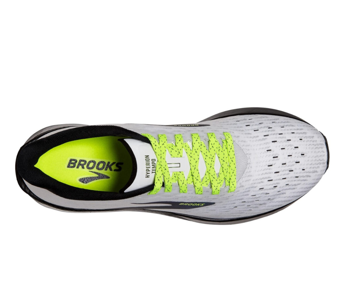 tomaia scarpa da running uomo reattiva e veloce brooks hyperion tempo grigia e nera