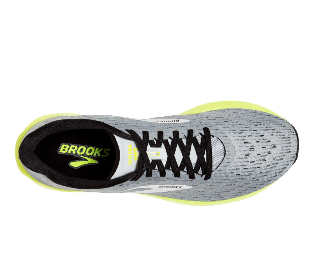 tomaia scarpe da running brooks hyperion tempo grigie e fluo