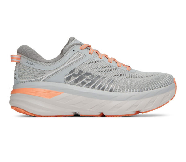 scarpa da running ammortizzata per donna hoka one one bondi 7 grigia