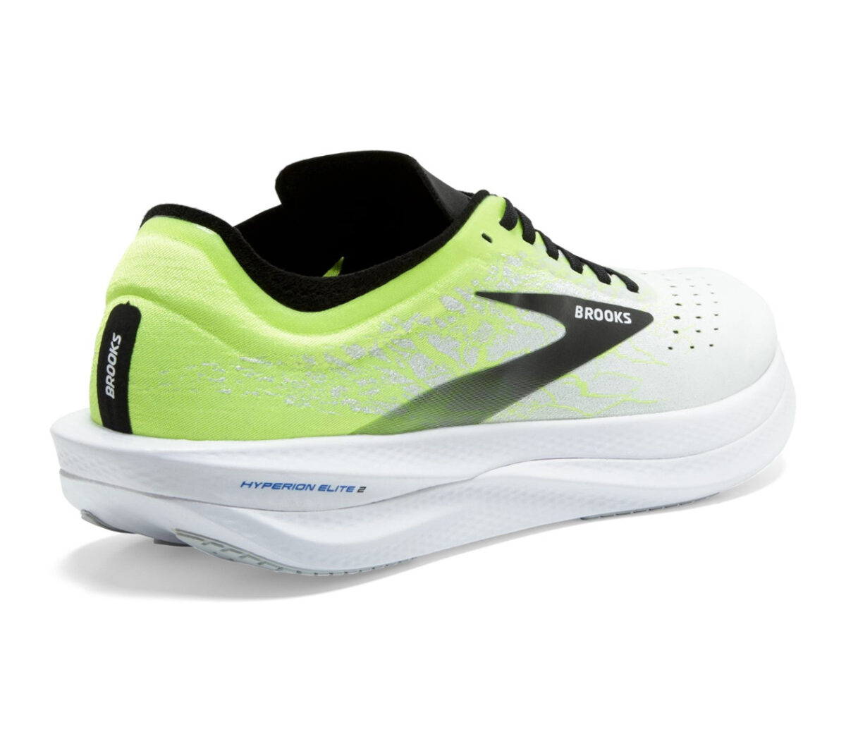 retro scarpa running unisex brooks hyperion elite 2 bianca, nera e giallo fluo