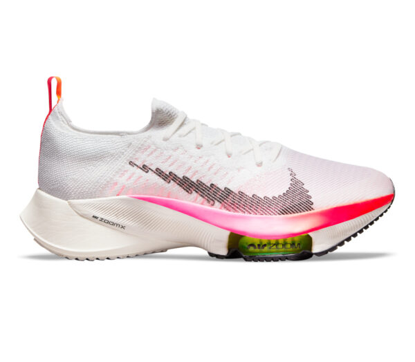 scarpa da running uomo veloce nike air zoom tempo next fk bianca e rosa