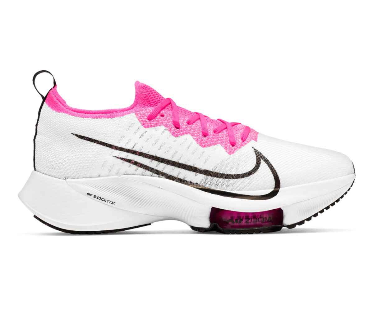 scarpa running donna nike zoom tempo % bianca e rosa