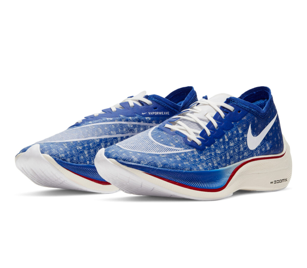 coppia scarpa da running in fibra di carbonio nike vaporfly zoomx blu