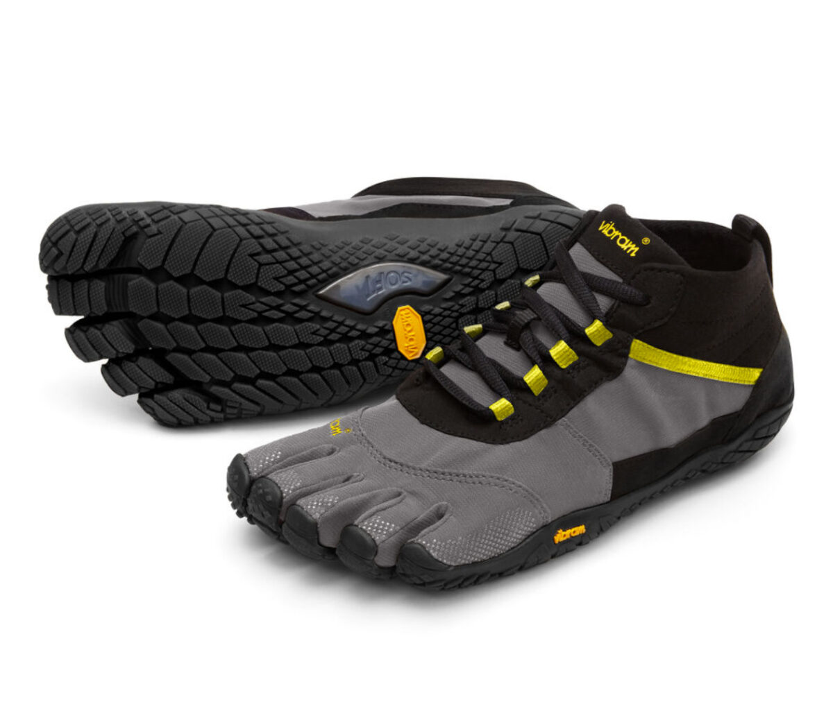 coppia scarpe vibram five fingers v trek running da uomo nere e grigie