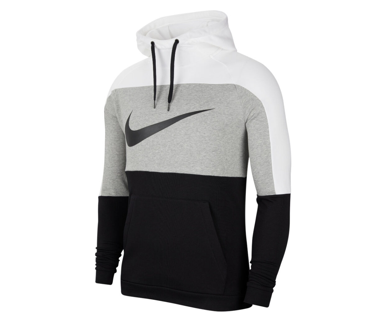 felpa da allenamento nike dri fit grigia e nera