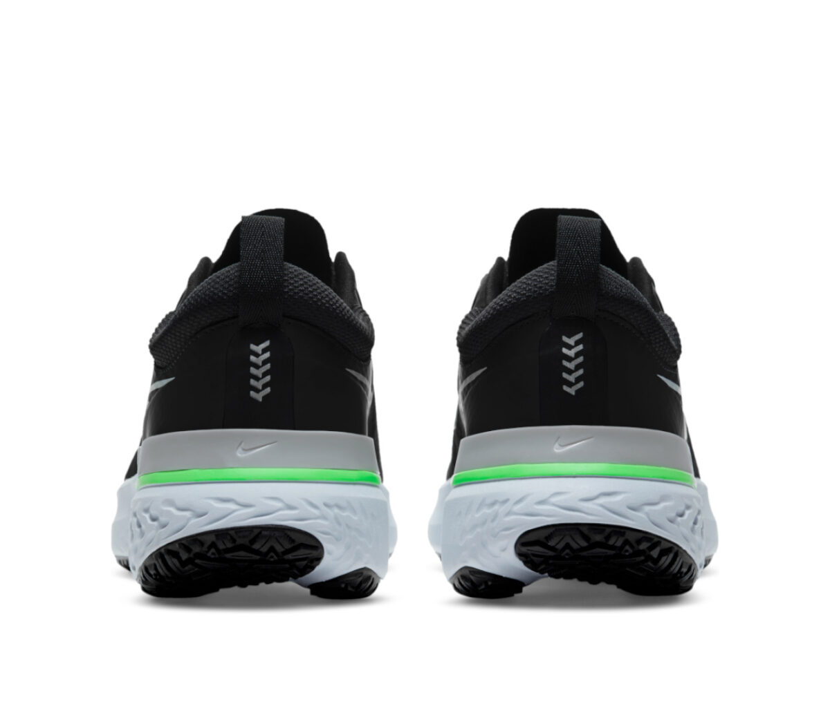 tallone nike react shield uomo scarpa running grigio e verde