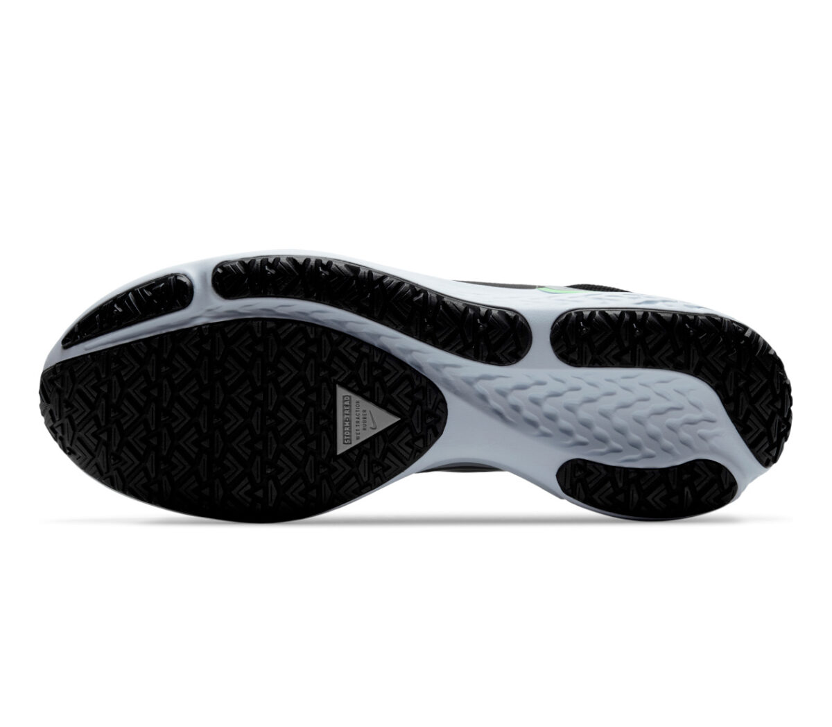 suola nike react shield uomo scarpa running grigio e verde
