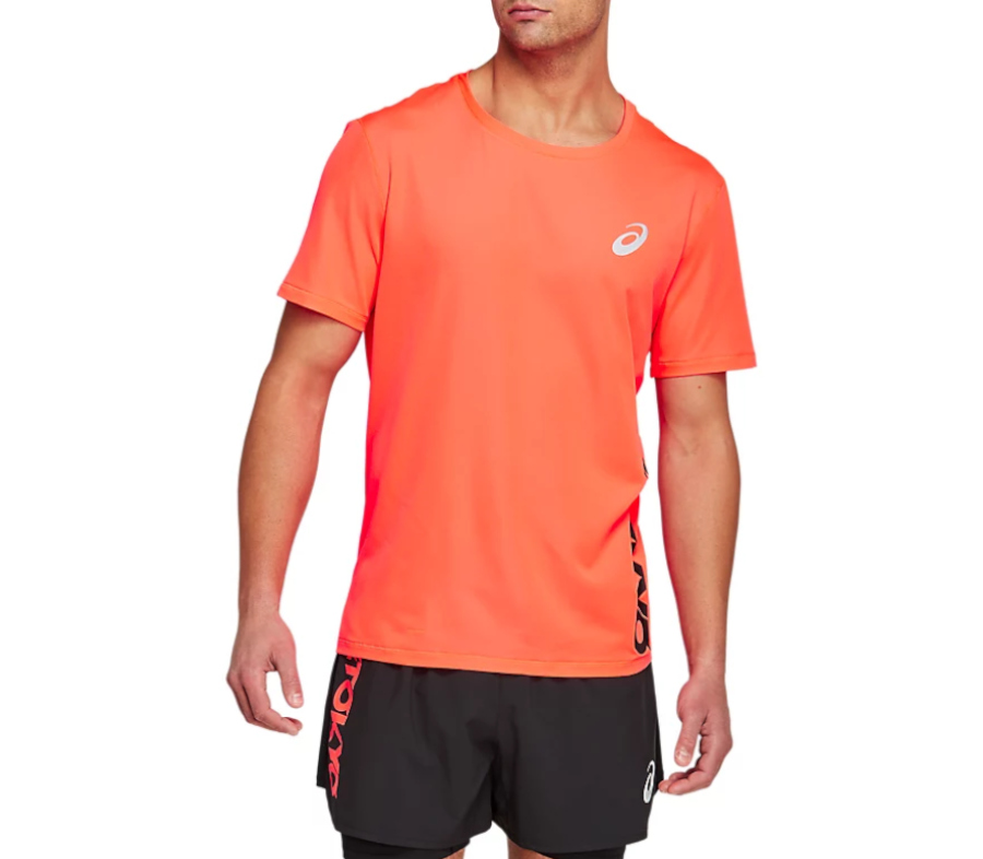 maglia da running asics tokyo arancione uomo