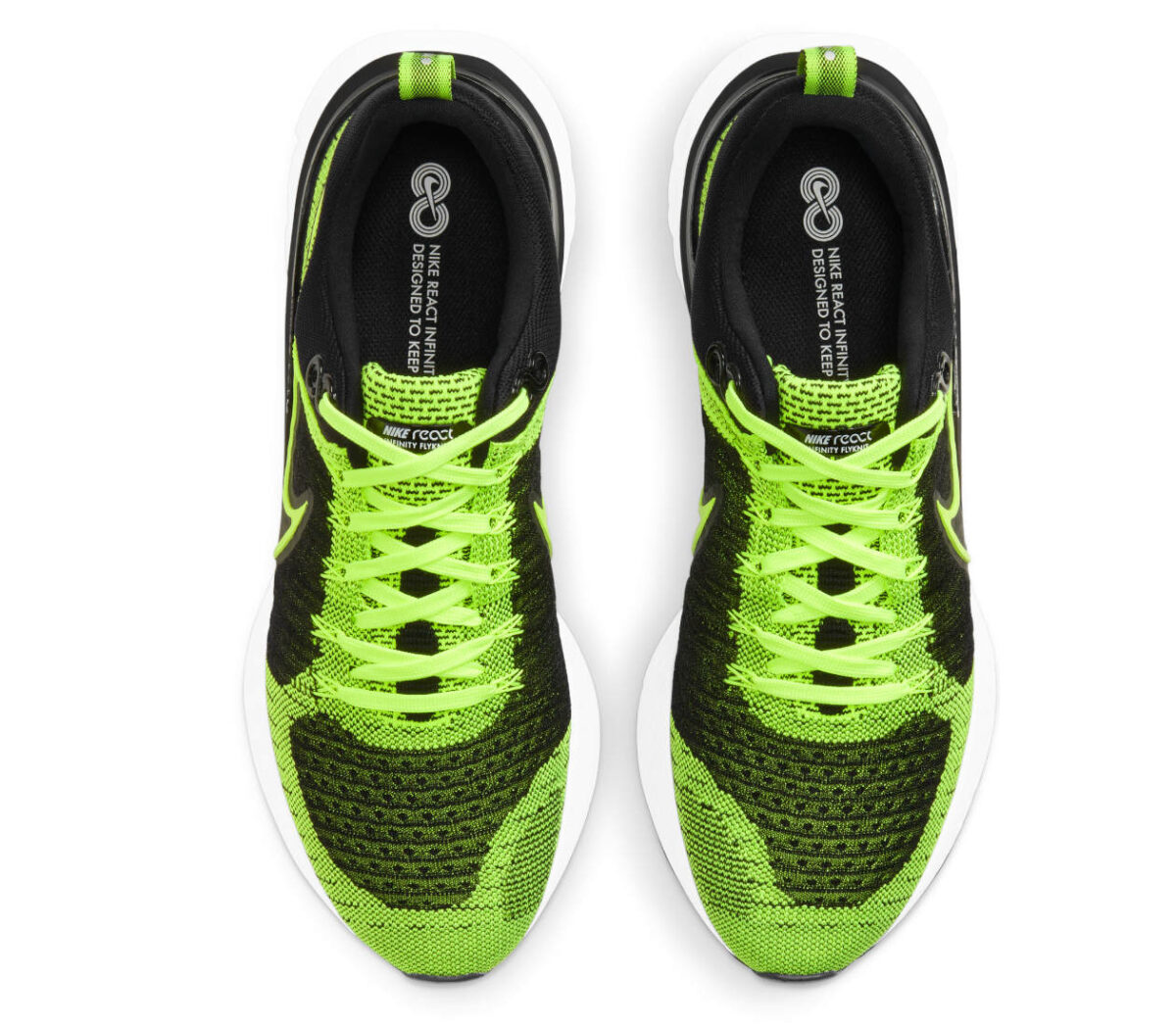 tomaia scarpe da running Nike React Infinity Run Flyknit 2 verdi fluo