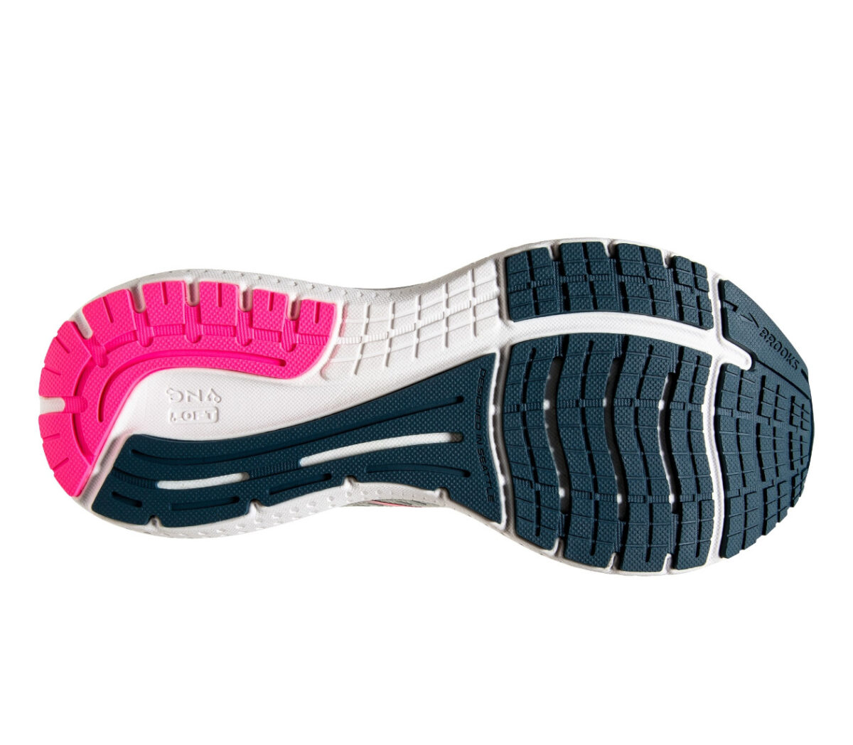 suola scarpa da running stabile da donna brooks glycerin gts 19 grigio rosa