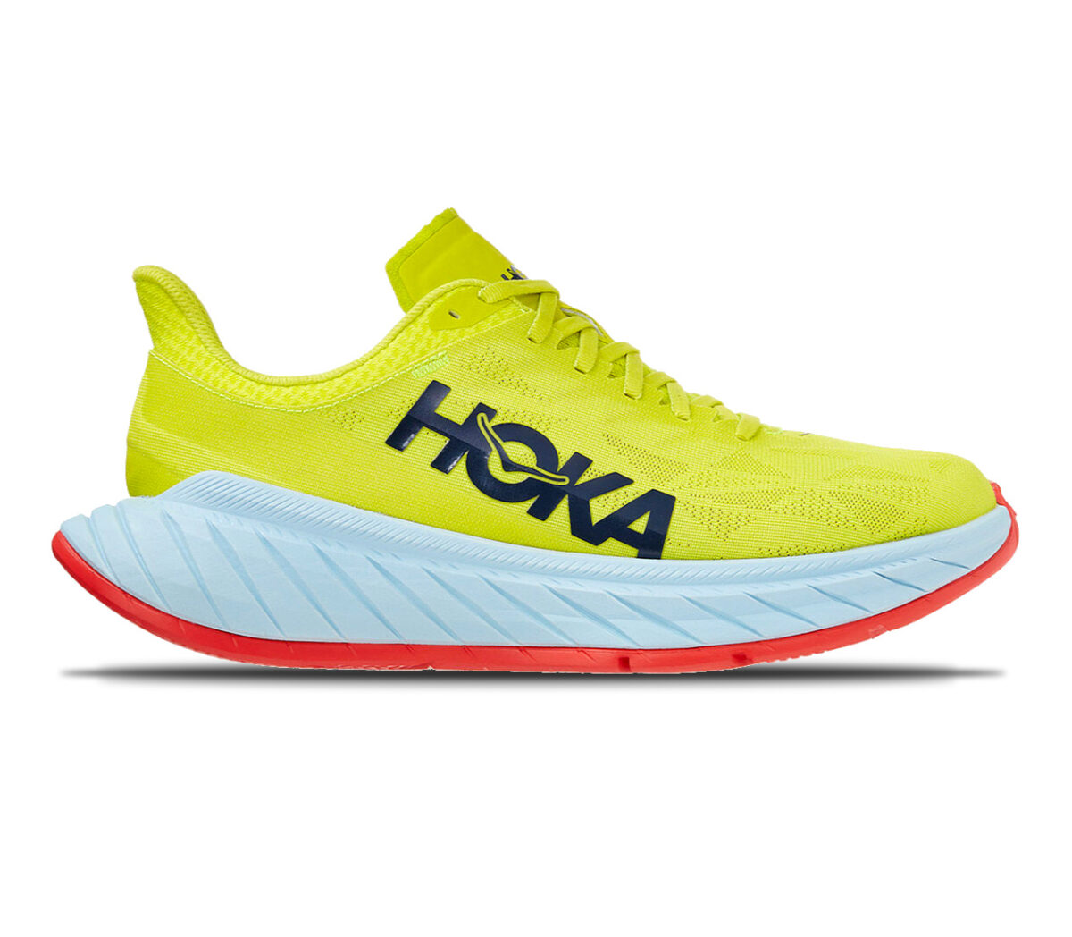 scarpa da running fibra di carbonio hoka carbon x2 gialla