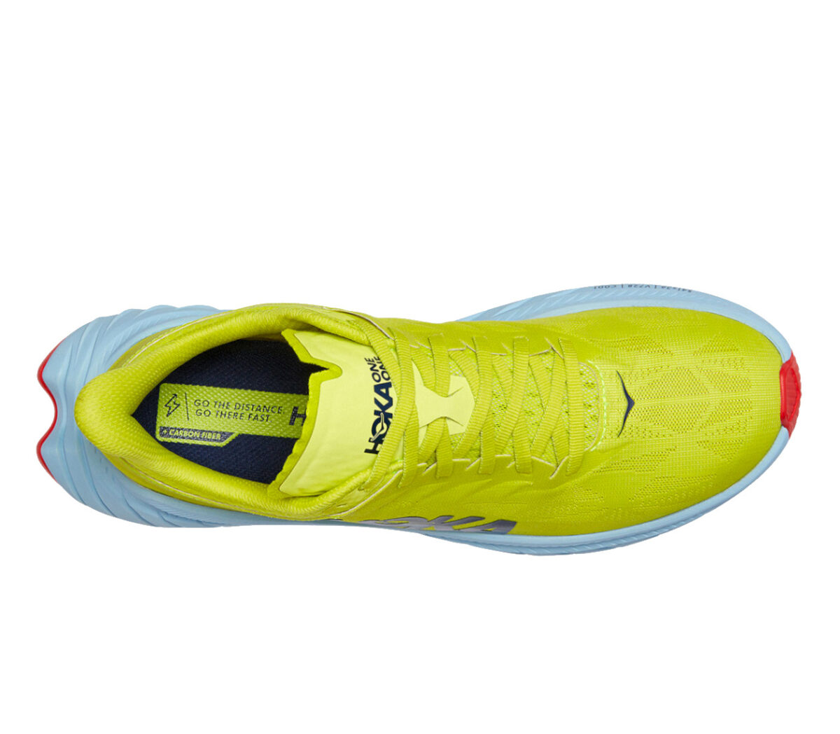 tomaia scarpa da running fibra di carbonio hoka carbon x2 gialla