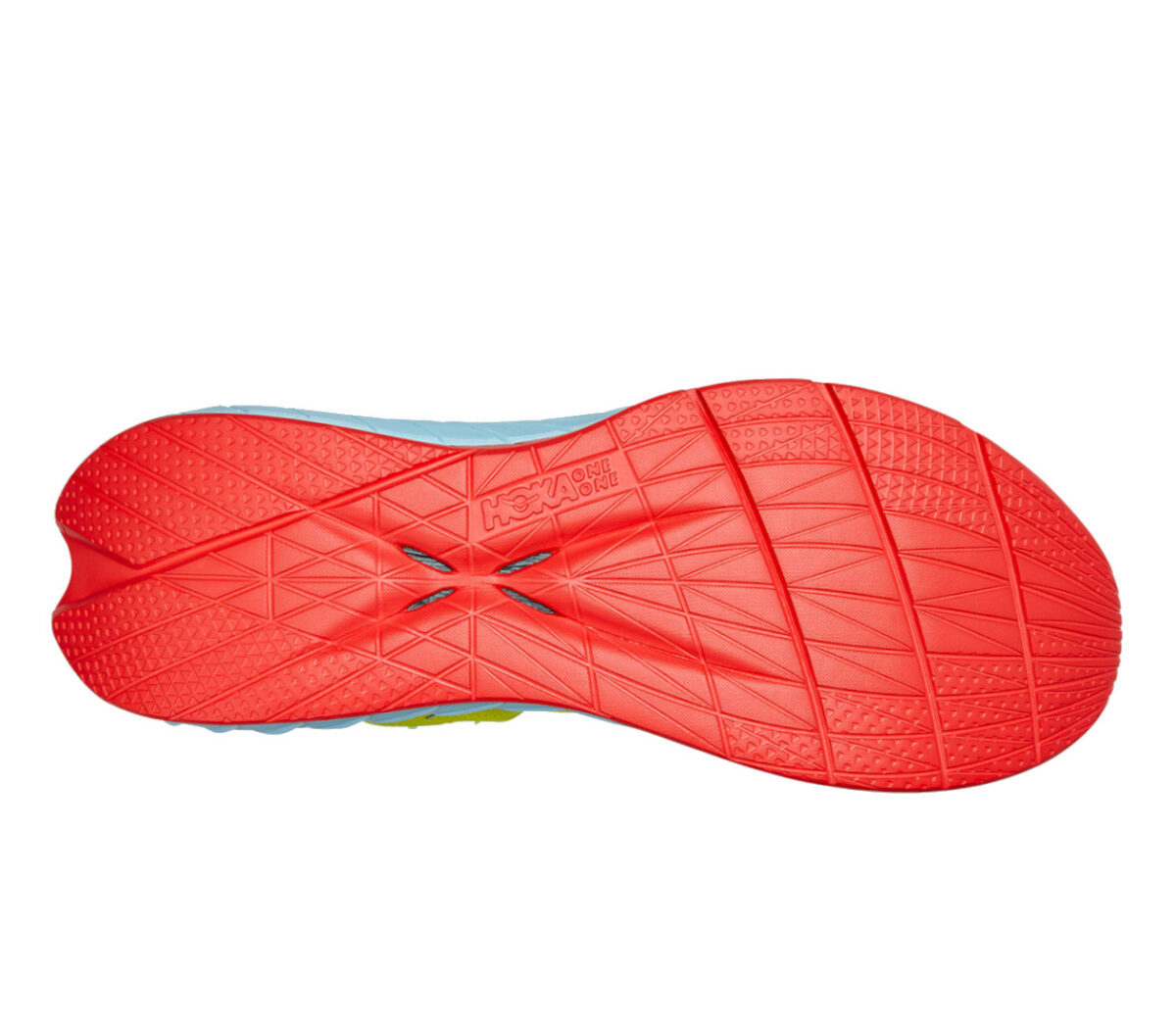 suola scarpa da running fibra di carbonio hoka carbon x2 gialla