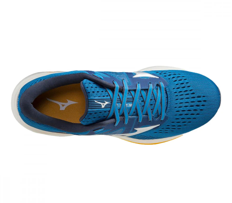 scarpa running uomo mizuno wave inspire 17 blu vista dall'alto
