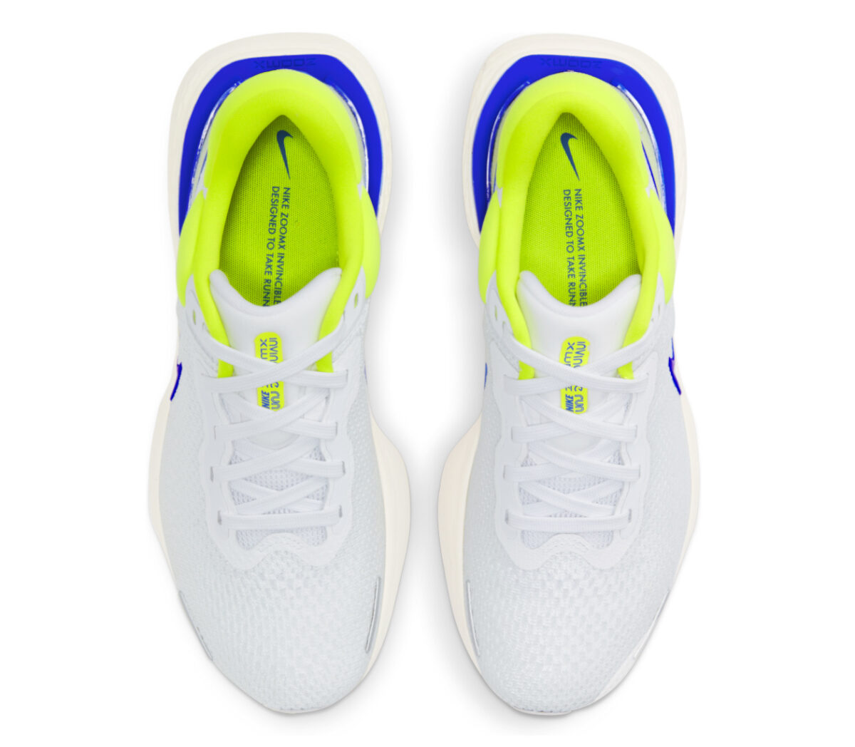 tomaia scarpa da running uomo nike invincible run fk bianca e blu