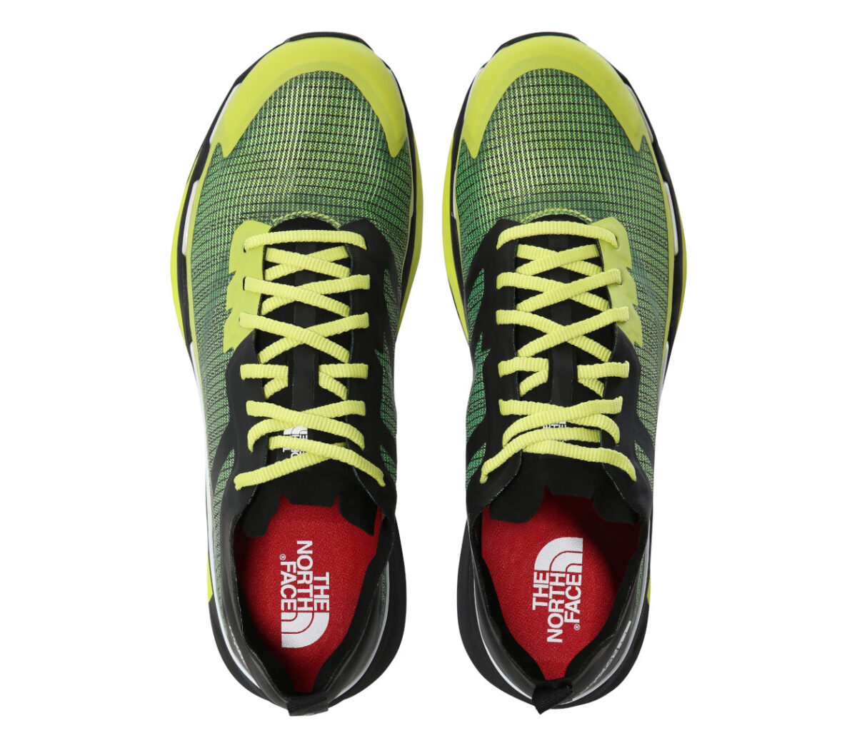 tomaia scarpa da trail running the north face vective infinite uomo giallo e nera