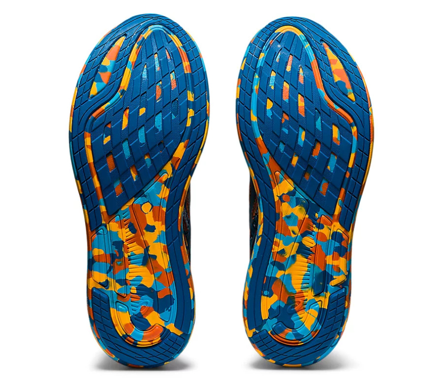 suola scarpe da triathlon asics noosa tri 13 blu e arancioni