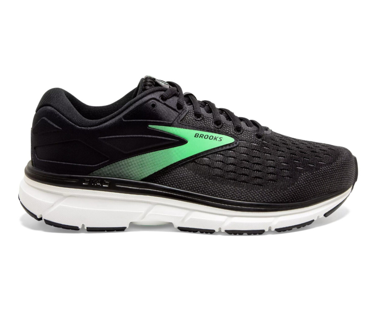 scarpe running donna a pianta larga nere e verdi brooks dyad 11 2e wide