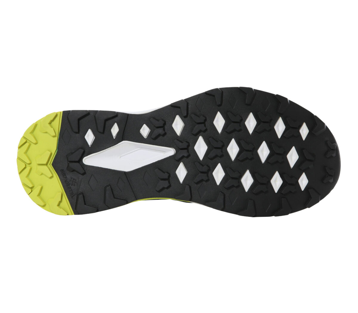 suola trail scarpa da running north face enduris gialla