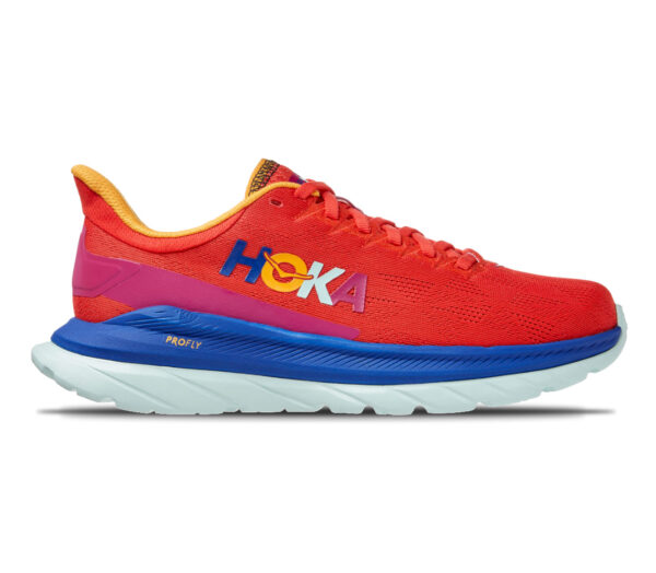 scarpa running hoka mach 4 donna rossa