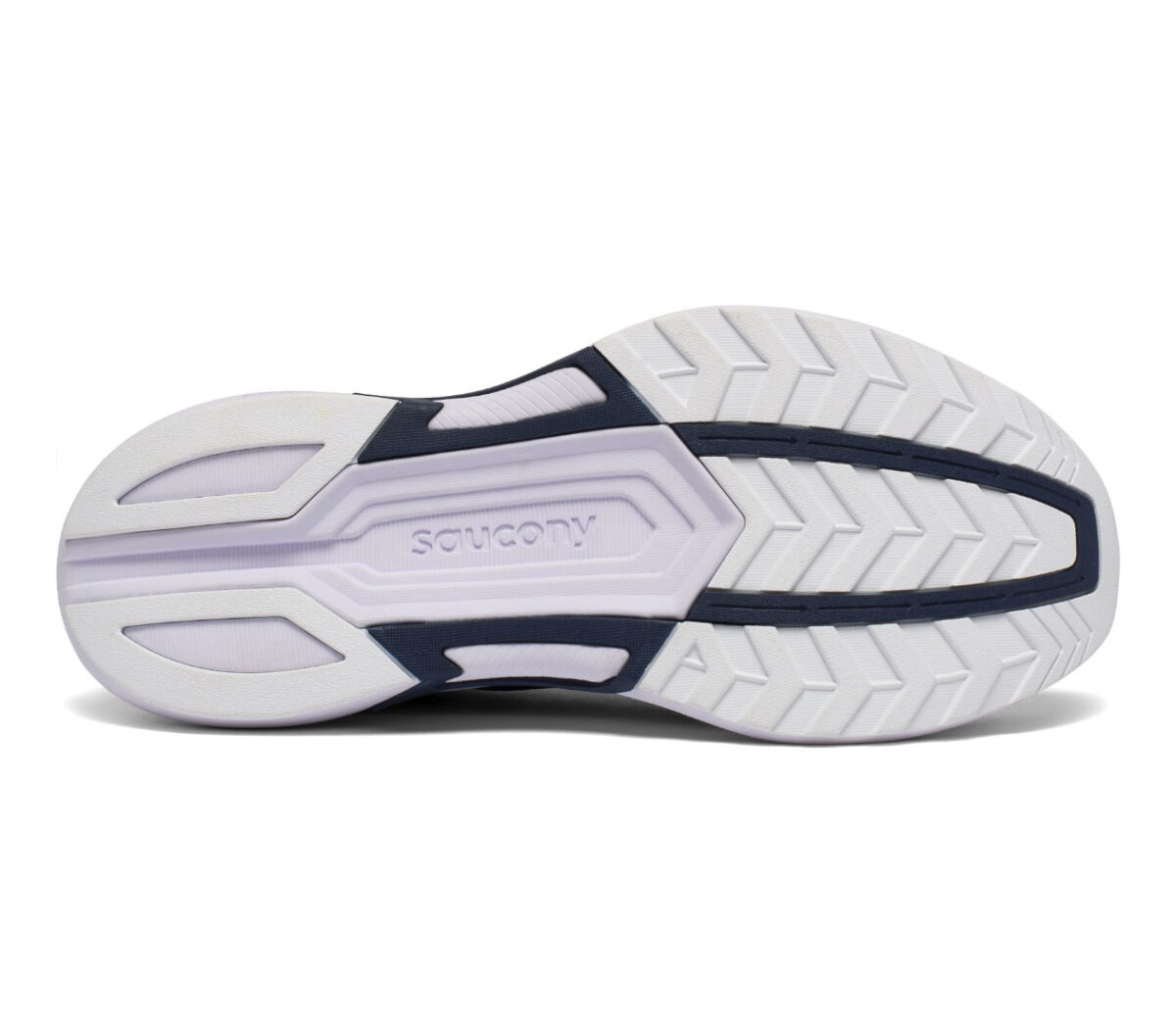 suola scarpa running leggera da donna saucony axon bianca e blu