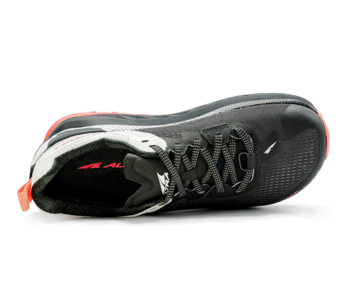 tomaia scarpa da trail running donna altra olympus 4 bianca nera e rossa