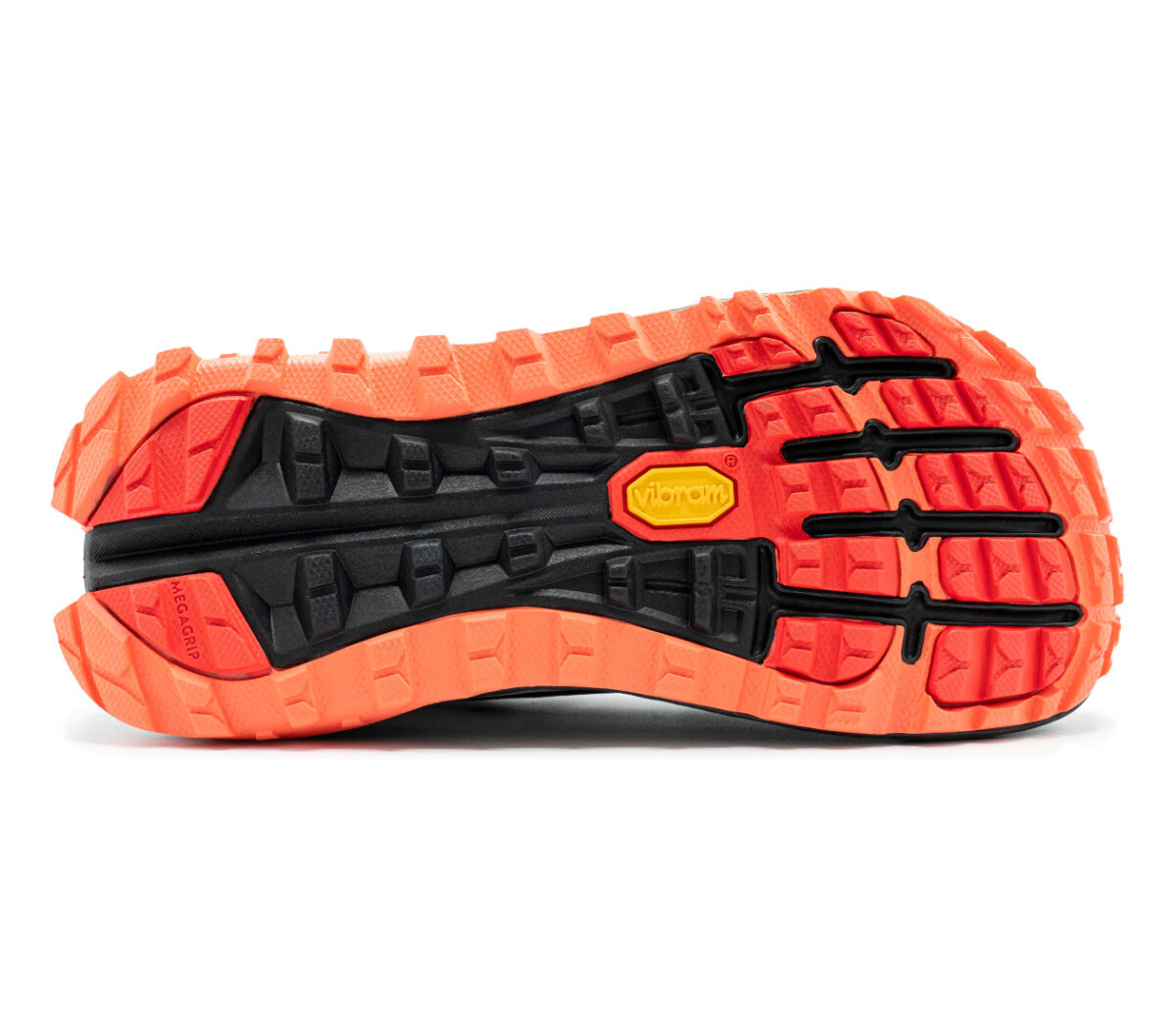suola scarpa da trail running donna altra olympus 4 bianca nera e rossa
