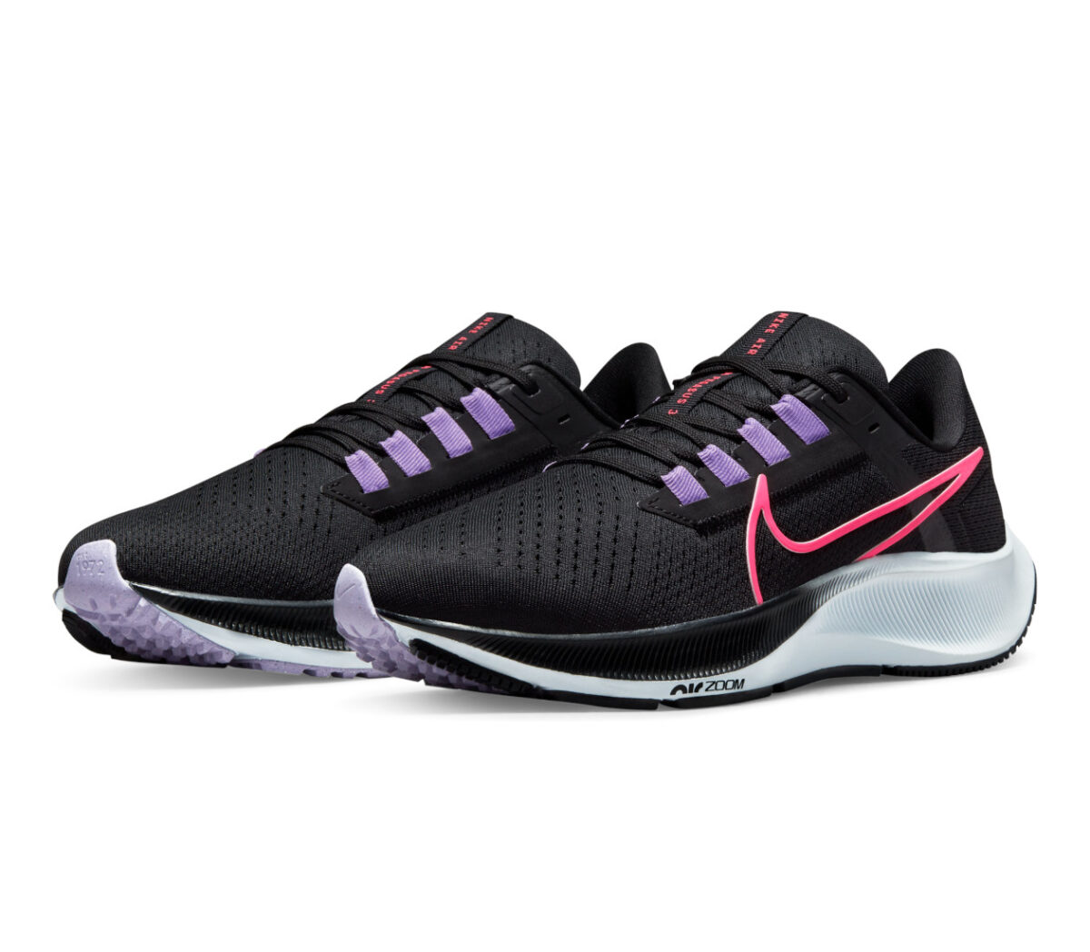coppia scarpa da running neutra donna nike pegasus 38 nera e rosa