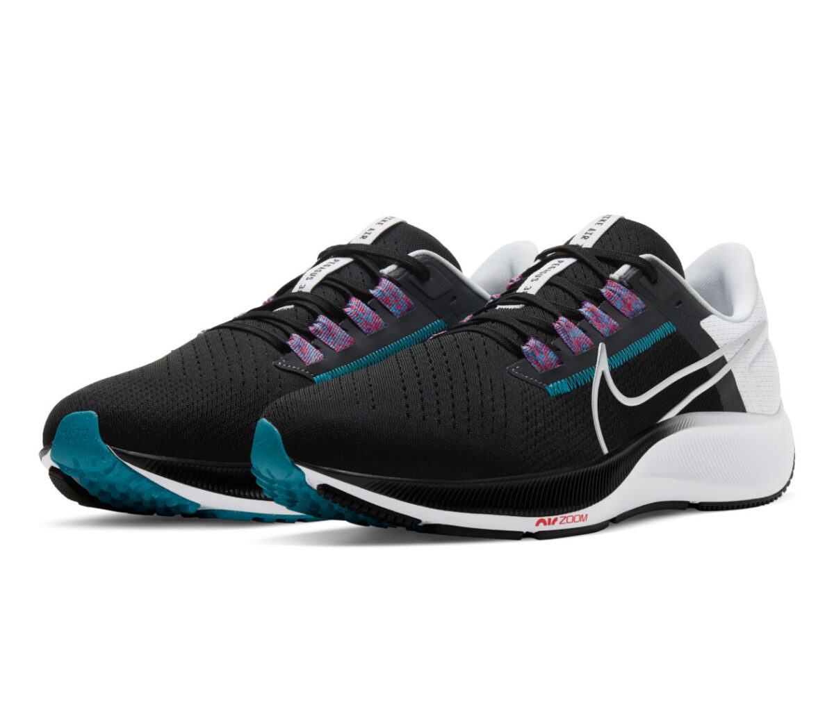 coppia scarpa running uomo nike pegasus 38 nera bianca
