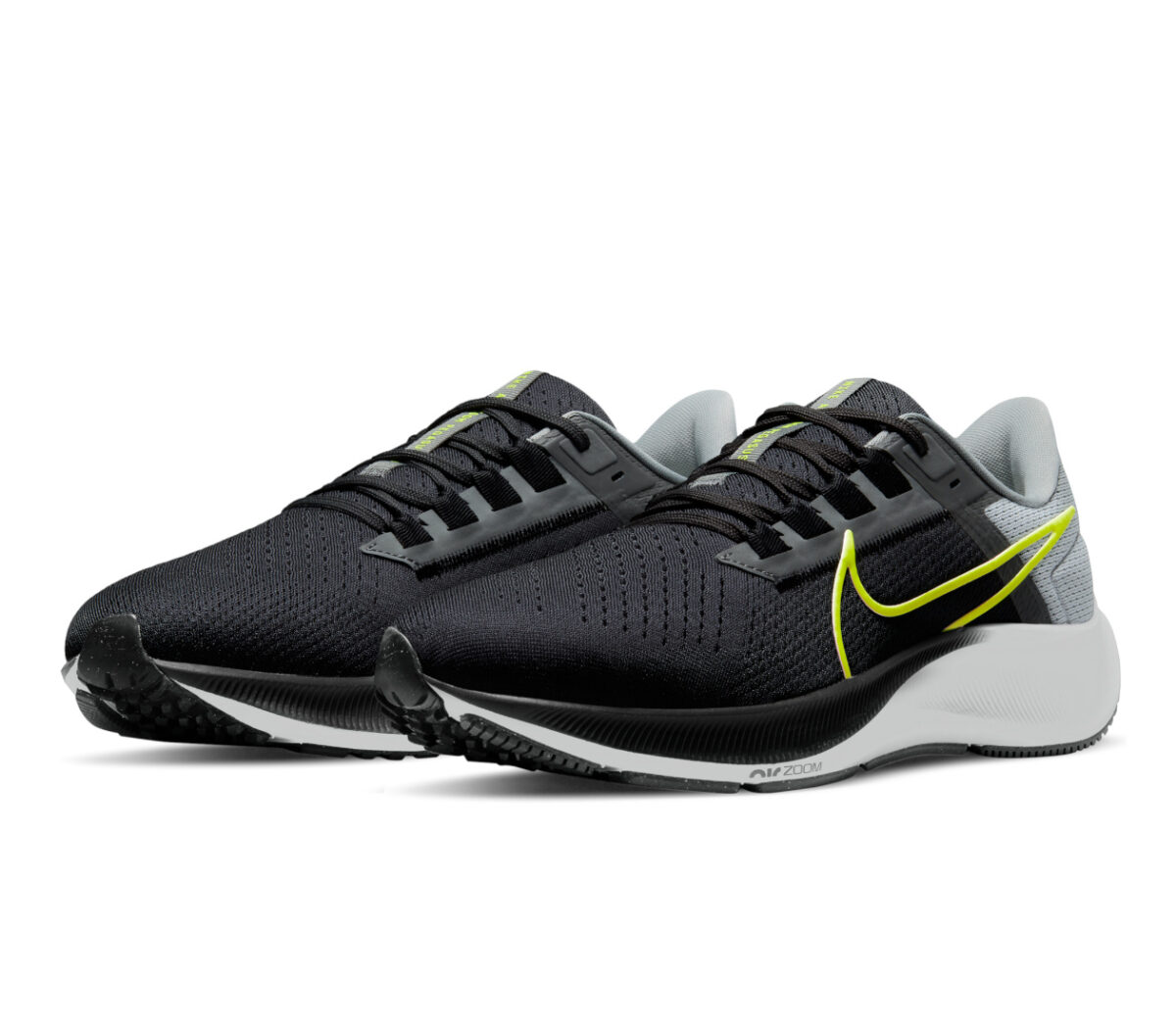 coppia scarpa running uomo nike pegasus 38 nera gialla