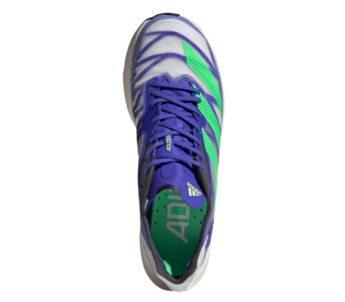 tomaia scarpa da running unisex reattiva adidas adios pro 2 blu e verde