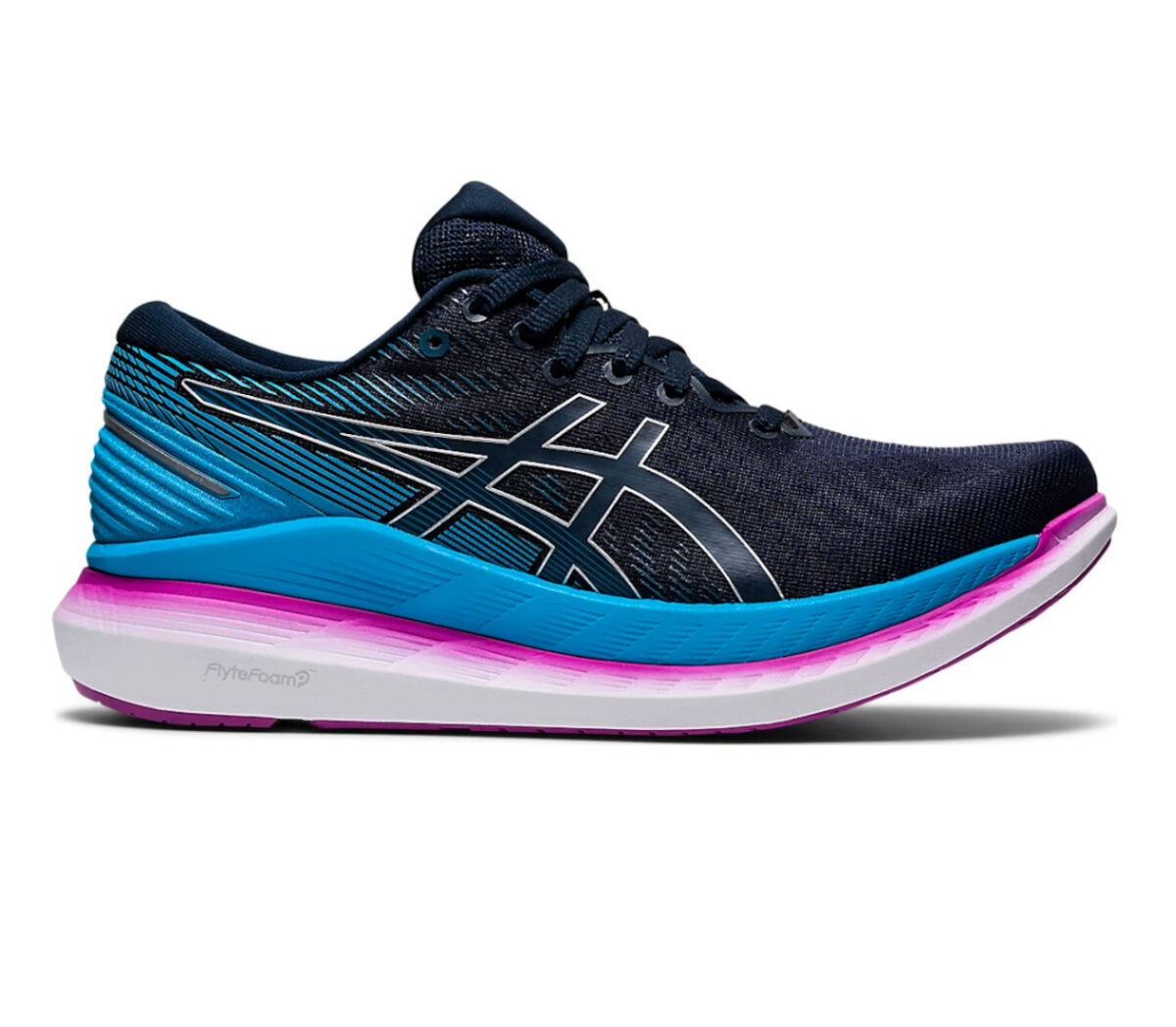 scarpa da running per donna asics glideride 2 blu e rosa
