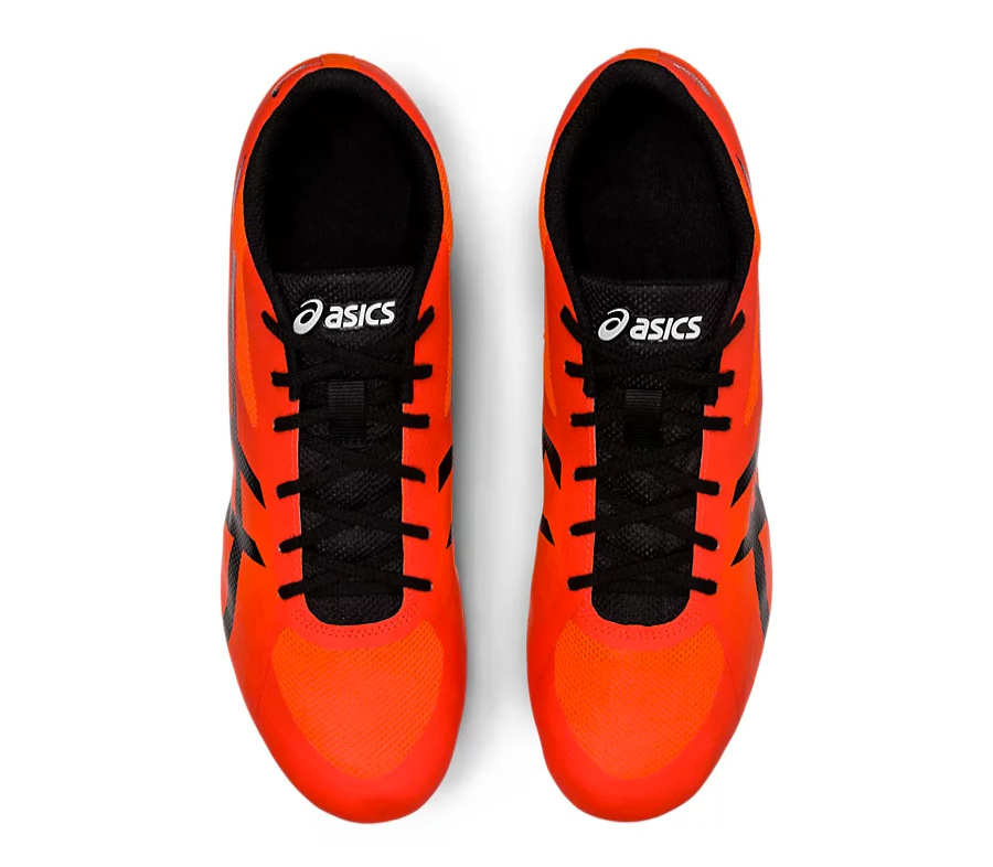 scarpe pista mezzofondo unisex asics hyper md 7 arancioni e nere viste da sopra