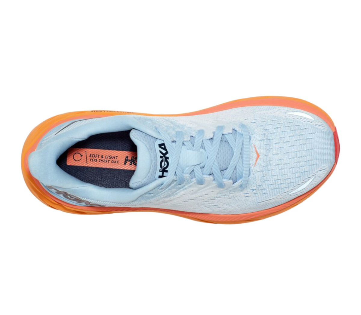 Tomaia Scarpe hoka on one clifton 8 donna bianco arancione