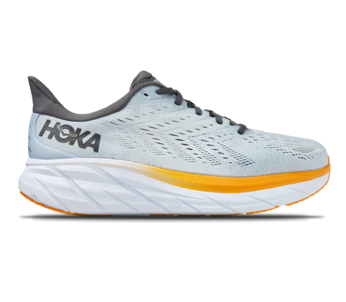 Hoka One One clifton 8 uomo bianco arancio