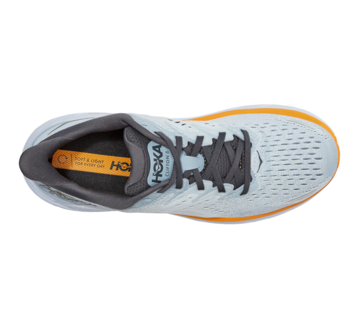 Tomaia Hoka One One clifton 8 uomo bianco arancio
