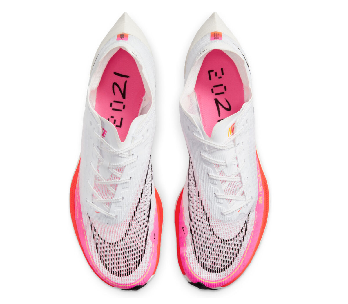 tomaia nike zoomx vaporfly 2 next bianche e rosa