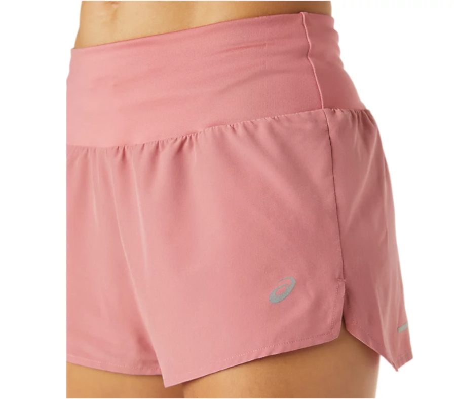 dettaglio pantaloncini da running donna asics rosa