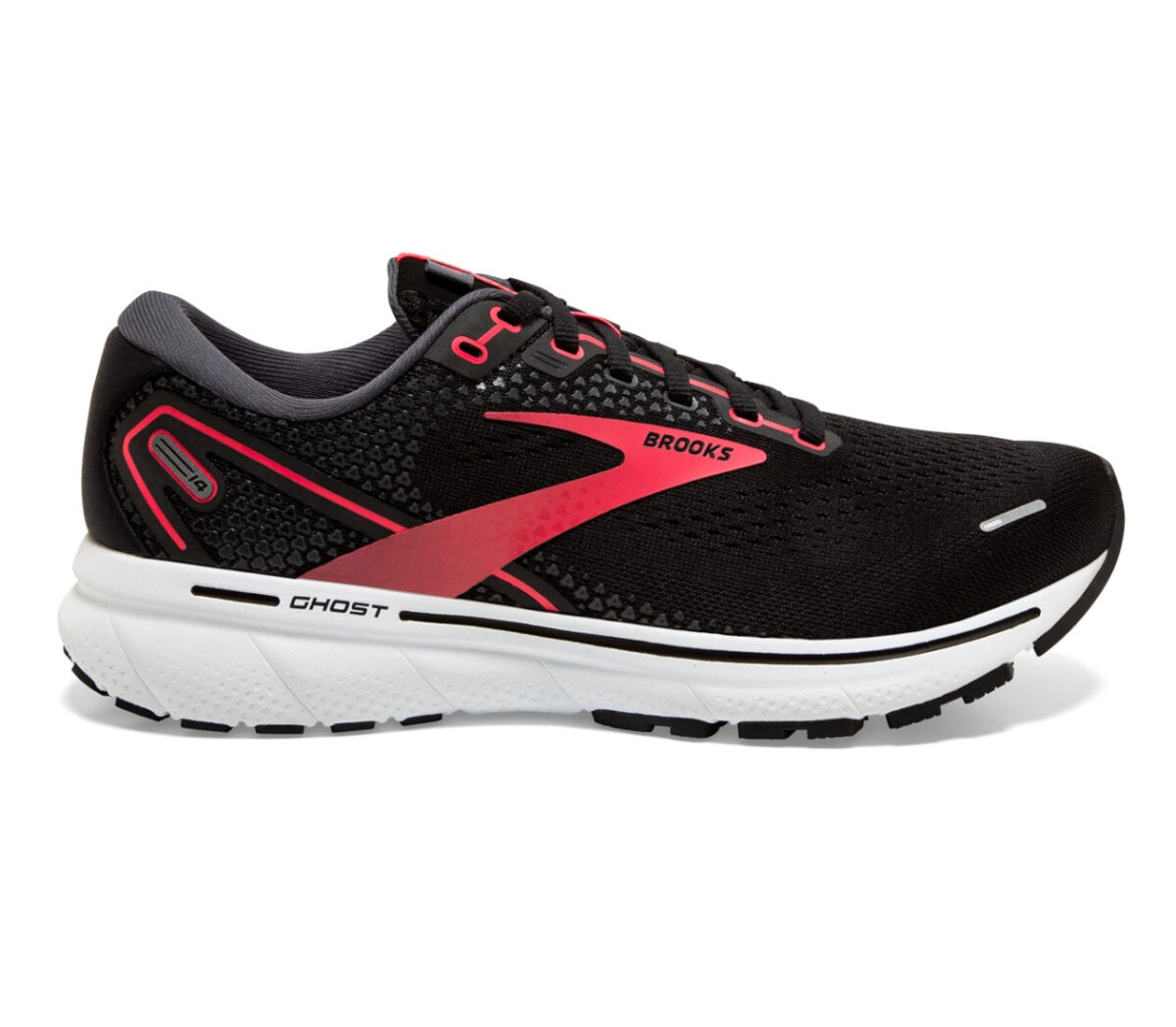 scarpa running neutra ammortizzata donna brooks ghost 14 nera e rosa