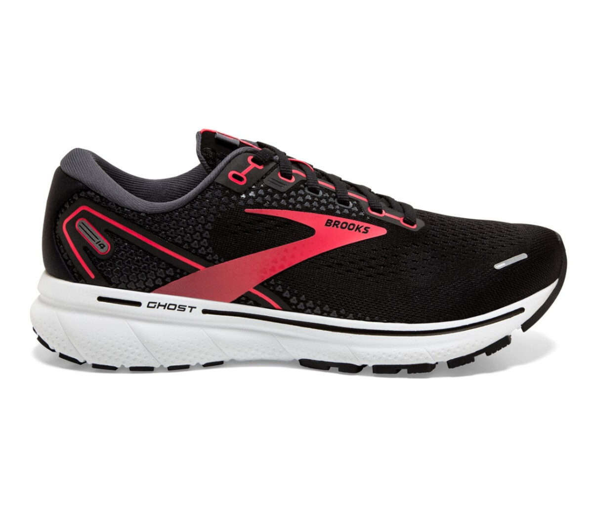 scarpa da running donna brooks ghost 14 narrow nera e rosa