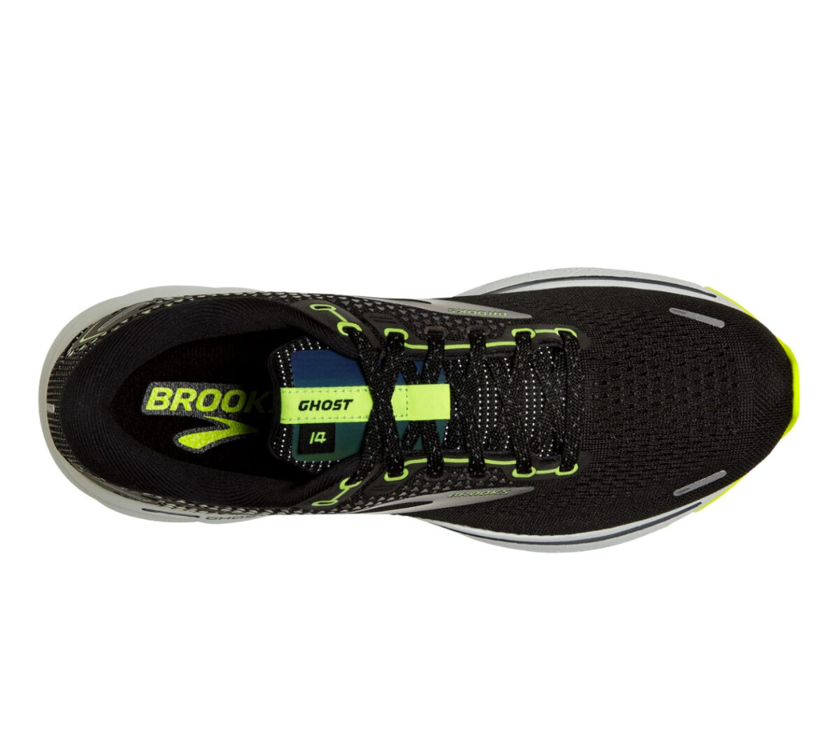 scarpa running neutra ammortizzata uomo brooks ghost 14 nera e fluo