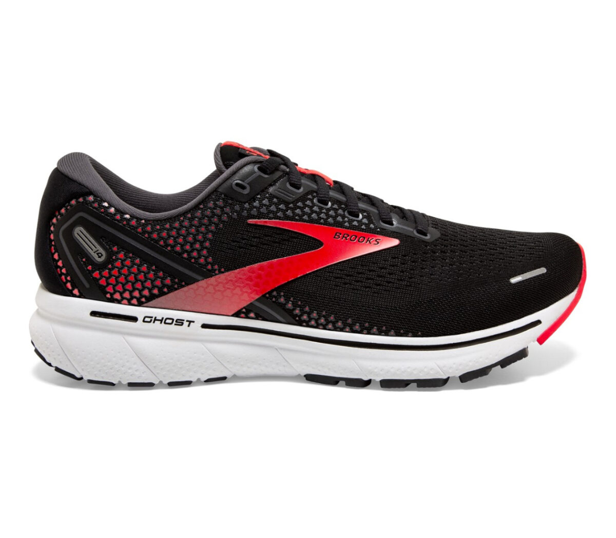 scarpa da running neutra uomo brooks ghost 14 nero e rossa