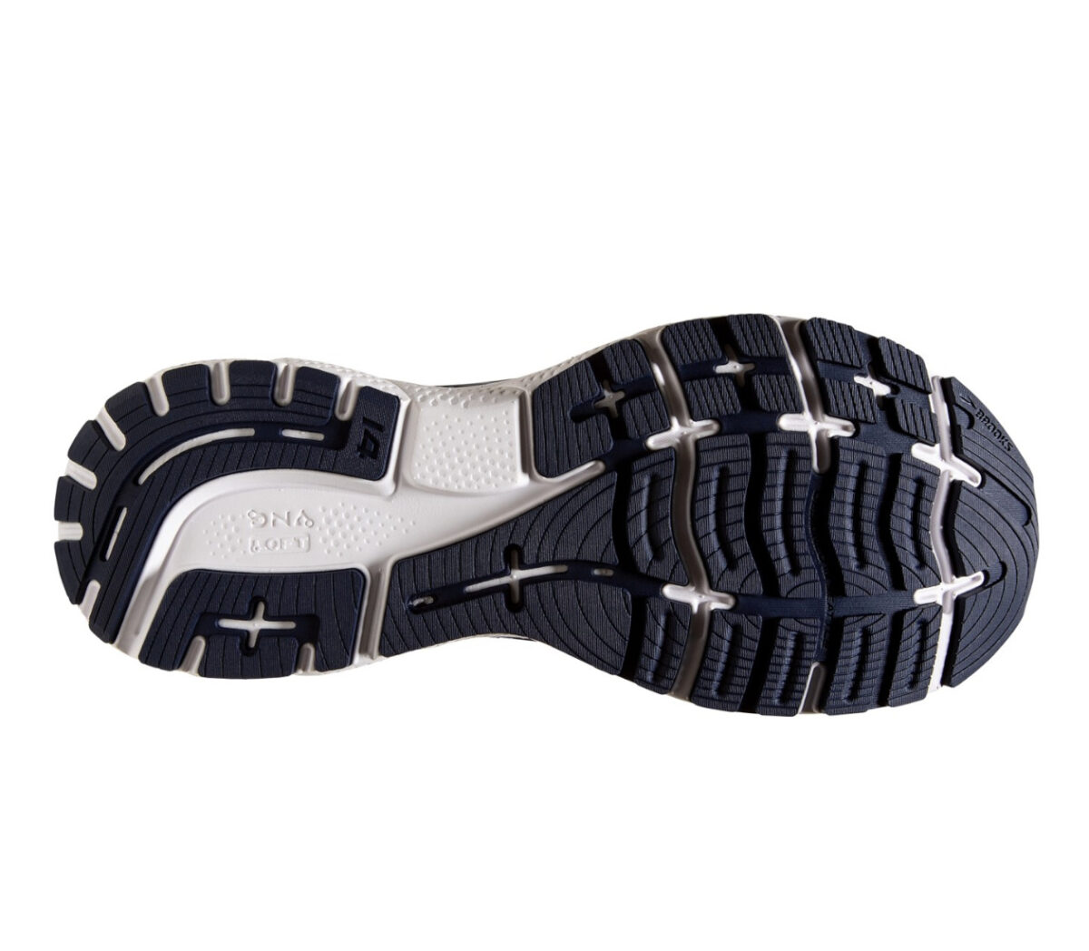 suola scarpa da running ammortizzata brooks ghost 14 blu