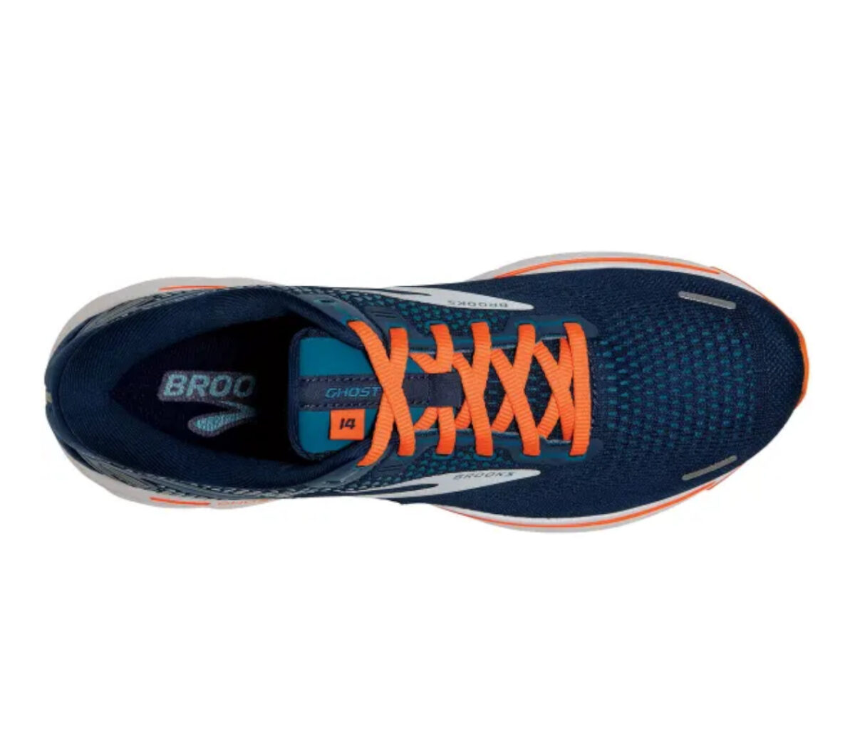 Tomaia Scarpa Brooks ghost 14 uomo blu arancio